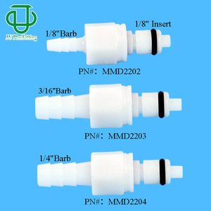 Raccord rapide mâle en plastique POM série M JUJUMEDTEC avec valve, compatible avec tuyau en caoutchouc de 1,6 à 6,4 mm - Product Image 1