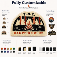 Écusson brodé personnalisé en tissu tissé classique avec logo de marque, thermocollant pour la couture