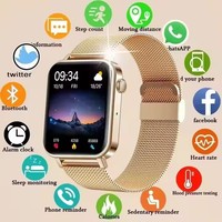 Diseño de moda Smartwatch Mujeres Full Fitness IP67 Impermeable Ritmo cardíaco Monitor de presión arterial Relojes inteligentes para hombres Android IOS