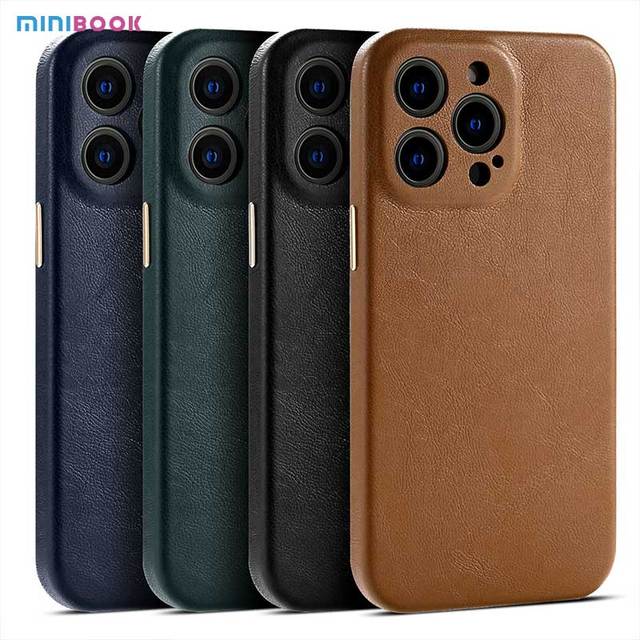 Minibook PU Leather Phone Case for Funda iPhone 14 Pro Max 13 12 11 X XR XS Shockproof Lens Protection Business Cover