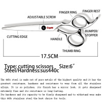 Ciseaux de barbier professionnels OEM Marigold Sharp de 6 pouces en acier inoxydable 58-60HRC avec poignée ergonomique, fournitures pour salon de coiffure