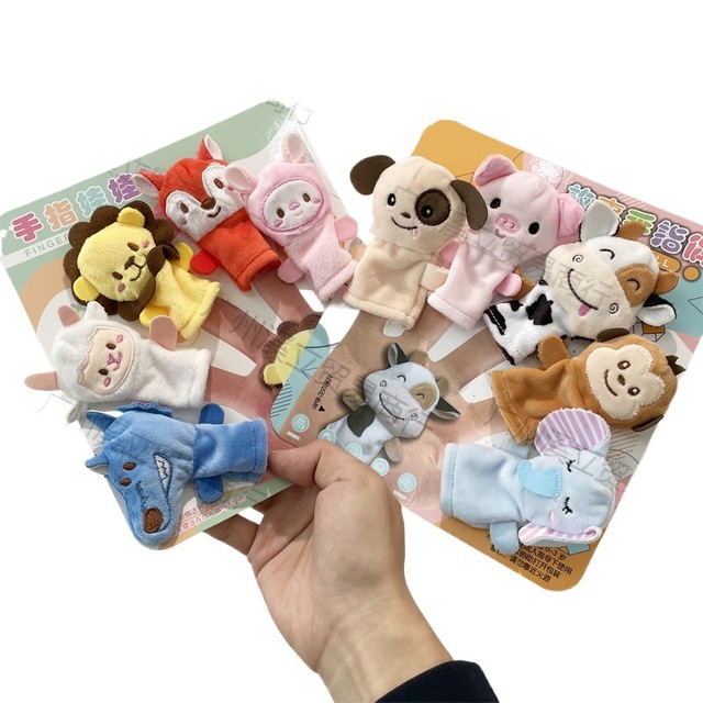 Wholesale High Quality Popular Custom Soft Plush Educational Finger Hand Puppets for Kids Gift Stuffed Plush Finger Puppet Toy