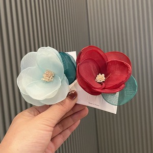 Vendita calda fermagli per capelli con fiori coreani per bambini accessori moda fata mollette in garza dolce forcine per capelli per ragazza gioielli - Product Image 2