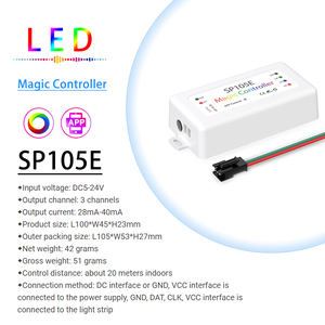 BT SP105E Contrôleur magique DC 5-24V 2048 Pixel IC Lampe à LED couleur SPI Gradateur de signal Smart Blue tooth MagicLED APP Control - Product Image 2
