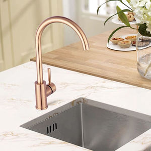 Robinet <span class=keywords><strong>de</strong></span> cuisine en acier inoxydable 304 doré, pivotant à 360 degrés, mitigeur d'évier eau chaude et froide, bec <span class=keywords><strong>de</strong></span> luxe - Product Image 4