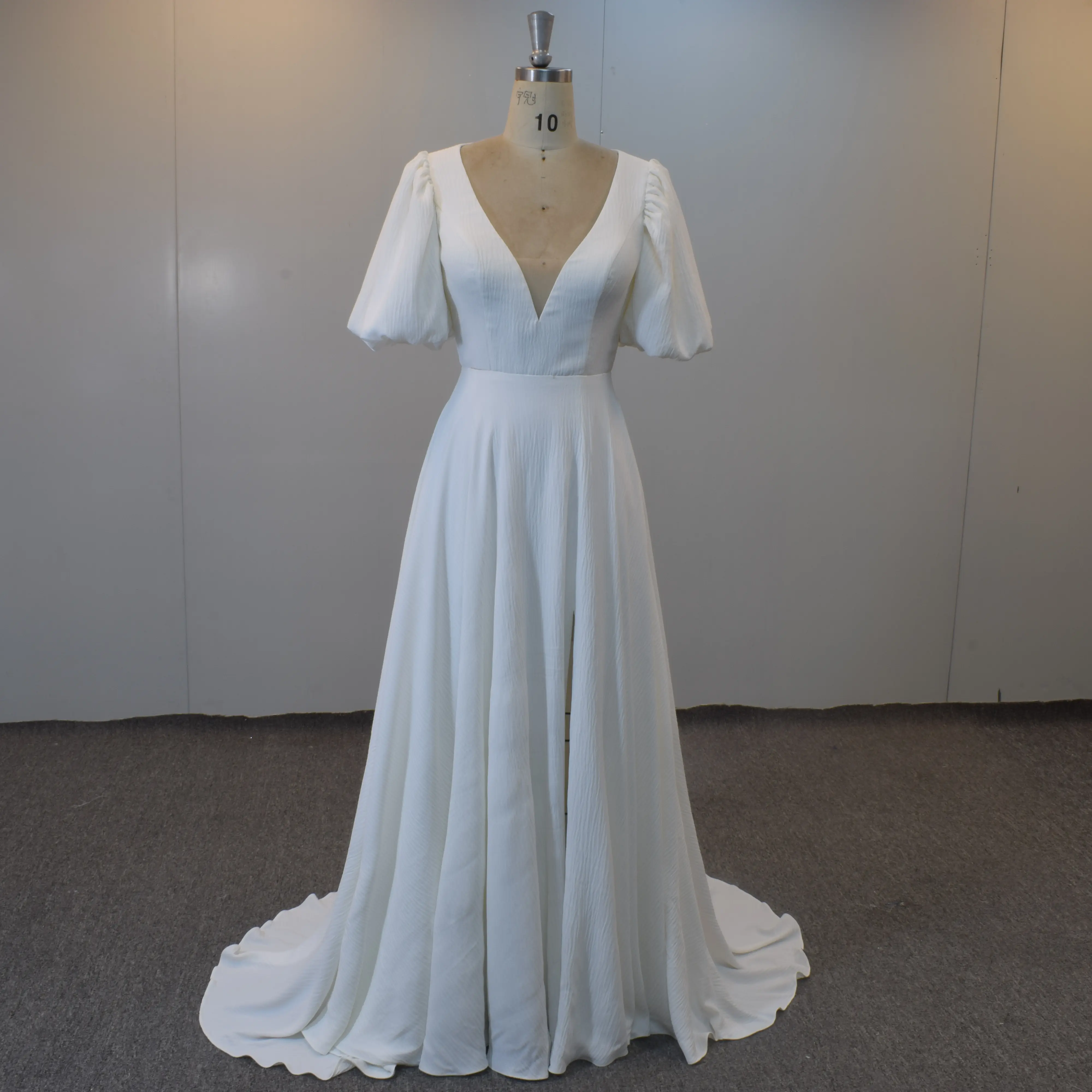 Abiti da sposa A maniche corte A sbuffo stile Boho una linea abito da sposa per la sposa