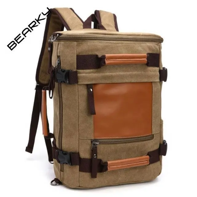 High-capacity dual-use waxed canvas waterproof Messenger Bag Shoulder Bag travel backpack outdoor