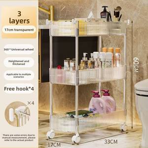Meuble <span class=keywords><strong>de</strong></span> rangement <span class=keywords><strong>de</strong></span> <span class=keywords><strong>salle</strong></span> <span class=keywords><strong>de</strong></span> <span class=keywords><strong>bain</strong></span> à quatre niveaux en <span class=keywords><strong>plastique</strong></span> sur roulettes, chariot anti-humidité pour étagère <span class=keywords><strong>de</strong></span> toilettes étroite - Product Image 6