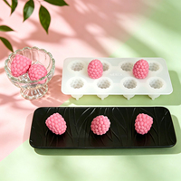 Moule à gâteau en silicone 3D en forme de framboise - Qualité alimentaire, réutilisable, écologique, facile à démouler, pour gâteaux et glaces