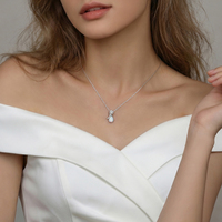 Collier pendentif porte-bonheur en argent 925 Moyu Jewelry, avec opale colorée ronde, sensation haut de gamme