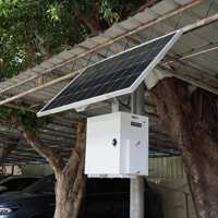 Système de vidéosurveillance solaire avec caméra IA, montage direct, panneau 200W, rotatif, étanche IP66, carte SD, cloud, audio bidirectionnel, complet