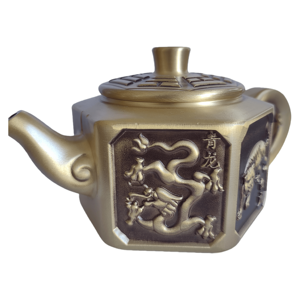 Teiere in Ottone Stile <span class=keywords><strong>Cinese</strong></span> con Design delle Quattro Bestie Divine, Artigianato Metallico Classico Personalizzato per Decorazioni Casa e Ufficio - Product Image 4
