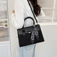 Sac à main vintage à imprimé léopard pour femme, sac à bandoulière décoré d'un foulard détachable avec des accessoires dorés
