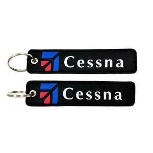 Porte-clés en tissu tissé Cessna Jet Tag en gros - Product Image 1