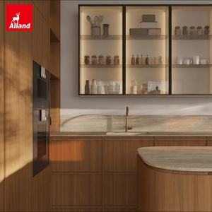 Aparador Alland Japan Wabi Sabi, Nuevo, Natural, Delgado, de Madera de Roble <span class=keywords><strong>Blanco</strong></span> Americano, <span class=keywords><strong>Mueble</strong></span> de Cocina Japandi con Isla de Mármol - Product Image 3