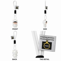 Porte-clés Pendentif Mignon Dessin Animé Figurine Humaine Kawaii en Acrylique Imprimé UV avec Cordon Tressé, Breloque de Sac Tendance