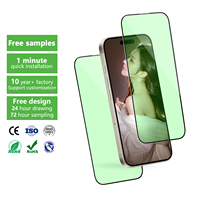 Aurey 2.5d 3d Protection UV 100% Film anti-lumière bleue Protection d'écran en verre trempé pour téléphone portable pour iPhone 15 16 Pro
