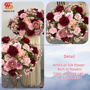 LISSE Meilleure vente en gros Centres de table de mariage personnalisés Boule de fleurs en soie artificielle avec la meilleure qualité - Product Image 4