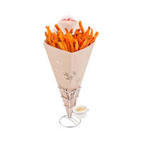 Conos de papel biodegradables de alta calidad en diferentes tamaños para papas fritas, pizza artesanal de chocolate con impresión de logotipo personalizado