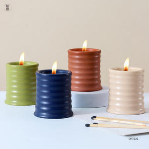 DF1922 Bougie parfumée en céramique, gobelet cylindrique moulé par injection, décoration d'intérieur, cadeau personnalisable - Product Image 2