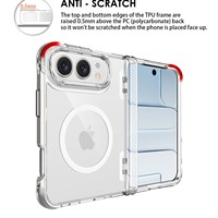 Nouvelle arrivée pour iPhone 18 Duo Fold Case Hinge Magnetic Transparent Clear Hard PC Soft TPU Bumper Protective Mobile Phone Case
