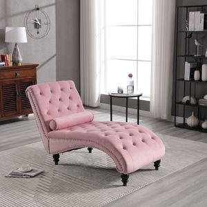 आधुनिक गर्म बेच नई शैली गुच्छेदार डिजाइन उच्च गुणवत्ता नरम गुलाबी मखमल लाउंज कुर्सी - Product Image 2