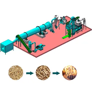 1-5 Ton/h Wood Pallets Pellets Mill Machine Biomass Wood Pellet Production Line With Pellet Machine
