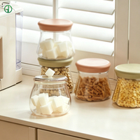 Hete Aanbieding 280ml Borosilicaat Glazen Pot met Vershoudfunctie, Aangepast Logo voor Koffiebonen, Snoep & Snacks, Decoratieve Presentatie