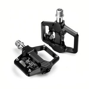 Pedal de bicicleta 2 en 1 con sistema Cleat <span class=keywords><strong>SPD</strong></span>, Pedal de bicicleta ultraligero, rodamiento autoblocante, <span class=keywords><strong>pedales</strong></span> de bicicleta de <span class=keywords><strong>carretera</strong></span> - Product Image 1