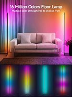 Lámpara de Pie Inteligente RGB para Esquina, Modo Música DIY, Control por Voz, Luz LED Inteligente Moderna para el Hogar