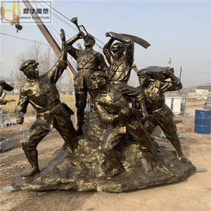 Escultura Temática del Ejército Rojo de Jiahua, Figura de Fibra de Vidrio Fundida para Montaje en Suelo Exterior, Decoración de Paisaje - Product Image 1