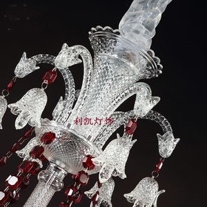 Lustre en cristal <span class=keywords><strong>rouge</strong></span>, 8 lumières, vente directe d'usine, luminaire décoratif d'intérieur, idéal pour un salon, une Villa ou un salon, Deoc K9 - Product Image 4