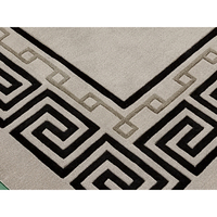 Tapis de luxe néoclassique moderne en laine de Nouvelle-Zélande, motif géométrique grec, à poils coupés et bouclés, pour salon - Vente en gros