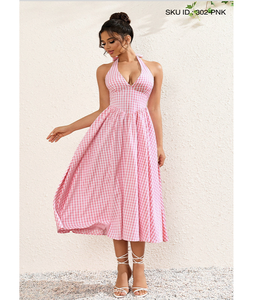 Robe en coton à imprimé floral pour femmes, robe décontractée d'été pour femmes, tissu en coton léger et respirant, tenue pour les vacances - Product Image 1