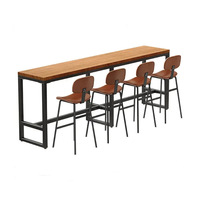 Chaise de restaurant, café, hôtel, bar, bar à domicile, avec cadre en métal de qualité commerciale, revêtement en similicuir, assise rembourrée, dossier bas en bois et repose-pieds