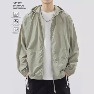 <span class=keywords><strong>Vêtement</strong></span> de protection solaire léger en soie glacée pour <span class=keywords><strong>homme</strong></span>, été, UPF50+, <span class=keywords><strong>anti</strong></span>-<span class=keywords><strong>UV</strong></span>, respirant, à capuche, 100% nylon, coupe ample - Product Image 1
