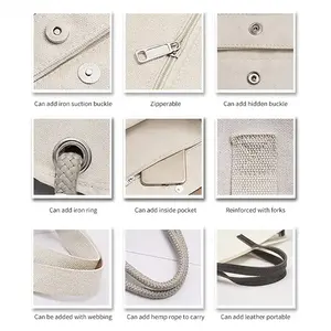 Bolsa de Compras Ecológica de Algodón Orgánico Reutilizable con Diseño Personalizado Cremoso, Bolsas de Tela Lisas con Logotipo - Product Image 5