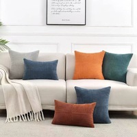Housse de coussin en velours pour la décoration de la maison, pour canapé, lit, appui-tête, avec fermeture éclair, lavable en machine, couleur unie