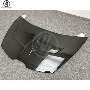 New 1016 Style Dry Carbon Fiber Glossy Twill Weave Add-on Hood Lambo Huracan LP610 LP580 EVO Perforamante 2014-2018 Black <b>Bonnet</b> - Product Image 2