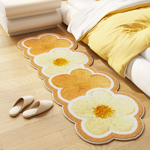 Alfombra Floral de Poliéster con Forma Novedosa, Tapete para Lado de Cama Resistente a las Manchas, para Uso Doméstico, Patrón 1, Patrón 2, Patrón 3, Patrón 4 - Product Image 1