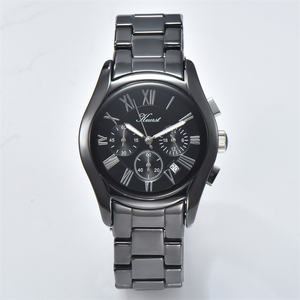 kuest brand waterproof mens quartz watch ceramic strap 24 hours