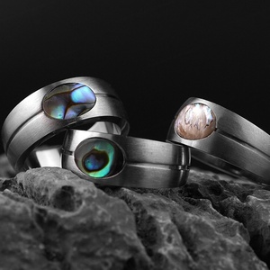 Anillo de Compromiso y Boda al por Mayor, Personalizado, Nuevo, Regalo, Concha de Abulón, Acero Inoxidable, Joyería para Mujer, Anillos de Aniversario, Anillo para Dama - Product Image 2