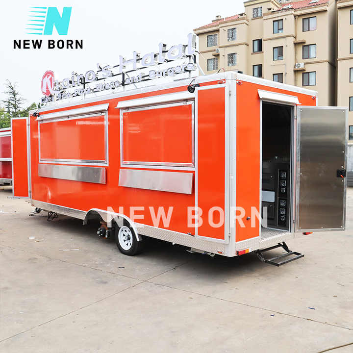 New Born Best Selling Consession Food Truck Container Restaurant Pizza Oven Trailer Consession Ice Cream Van Cooling Van Truck