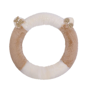 Longue peluche pelucheuse personnalisée de luxe <span class=keywords><strong>en</strong></span> laine artificielle douce <span class=keywords><strong>en</strong></span> forme d'ours <span class=keywords><strong>couvre</strong></span> <span class=keywords><strong>volant</strong></span> de voiture Intérieur de voiture <span class=keywords><strong>fourrure</strong></span> - Product Image 6