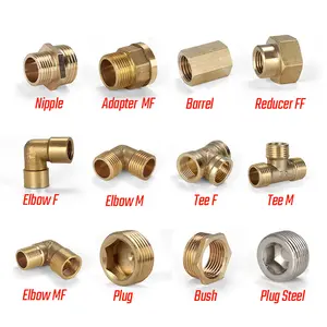 Messing Fittingen Tepeladapter Mannelijke Vrouwelijke Loop Reducer Elleboog Tee Plug Bus Connector & Unie 1/8 "1/4" 3/8 "1/2" 3/4"