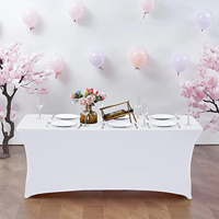 Housse de table rectangulaire extensible en Spandex pour tables pliantes de 4, 6 et 8 pieds, idéale pour mariages et réceptions