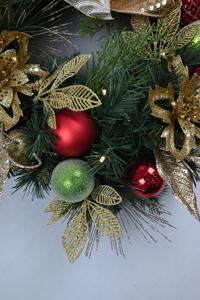 Good Quality Customized Golden <b>Bows</b> Christmas Artificial Wreath Natural <b>Door</b> Decoration Artificial Wreath - Product Image 6
