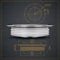 TECHSEM Y70KPC Disque de récupération standard à contrôle de phase SCR 3170A 400V-1000V KT60cT pour grands redresseurs industriels