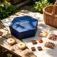 Maßgefertigte sechseckige Geschenkbox mit Deckel und Boden, Goldfolien-Logo, luxuriöse Papierbox für Schokolade, Süßigkeiten, Snacks, Geschenkverpackung
