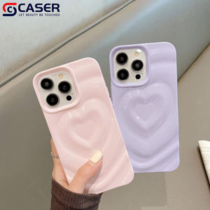 Rides Creative 3D Wave <span class=keywords><strong>Relief</strong></span> Heart Texture Soft Antidérapant Coques de Téléphone Portable pour iphone 17Air 17 16Promax 16plus 15 14 13 12 - Product Image 5